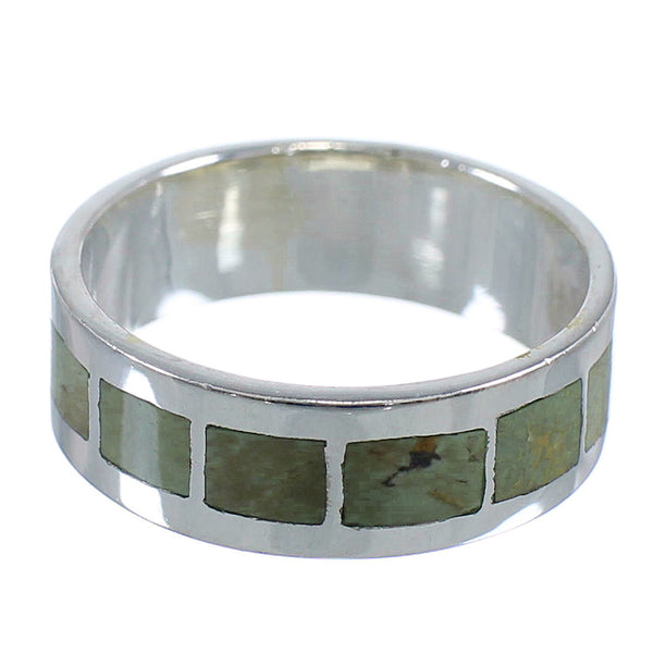 Turquoise Inlay And Sterling Silver Southwest Jewelry Ring Size 8-1/4 VX58452